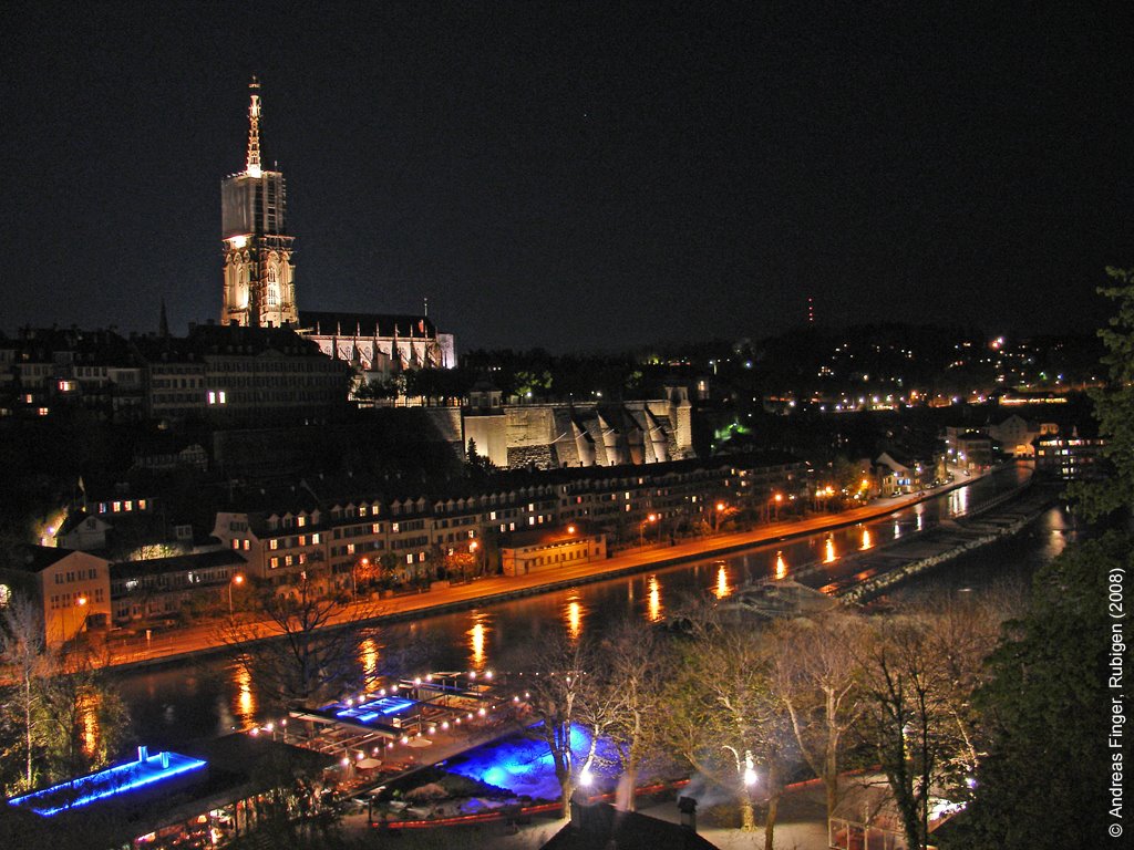 Bern by night - Old town and Aare ©AndreasF, Берн
