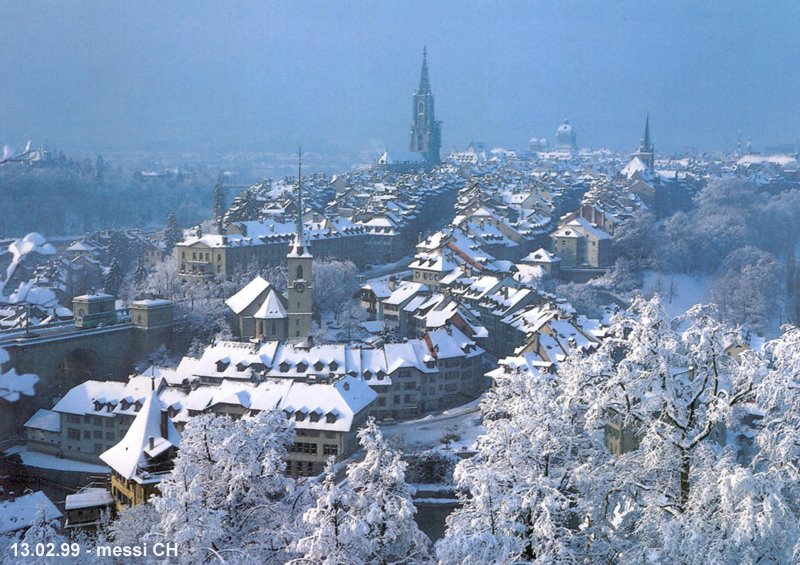(messi99) Berner Altstadt vom Rosengarten - Schnee von gestern [240°], Берн