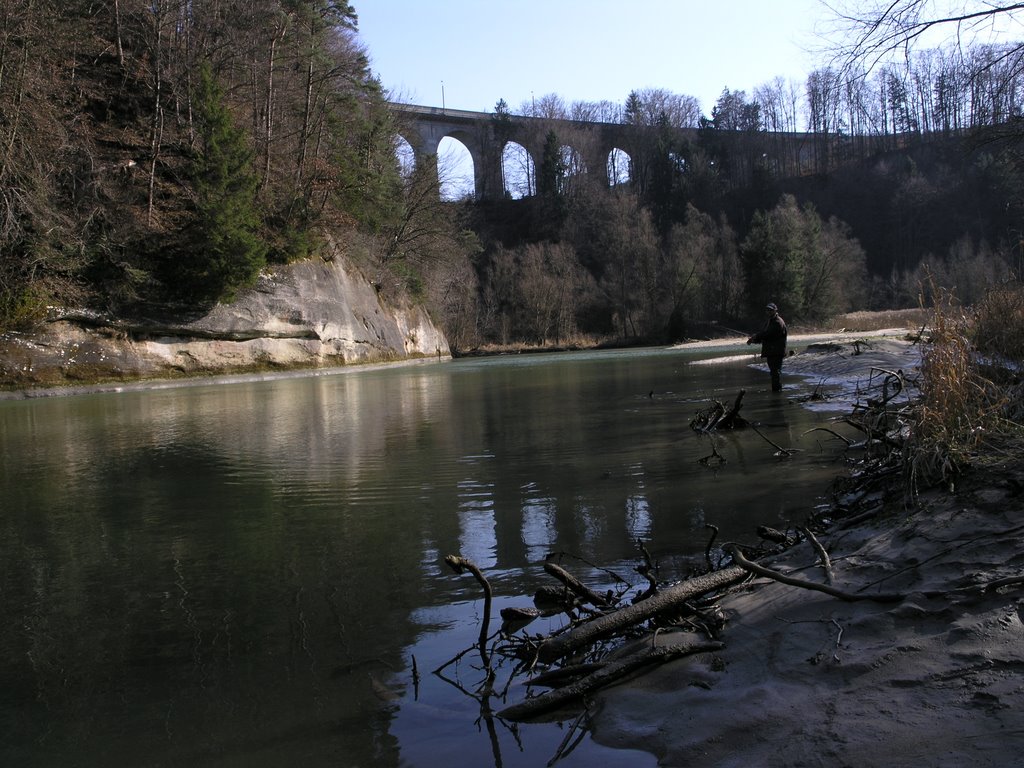 La Sarine en amont du Pont de Pérolles, Фрейбург