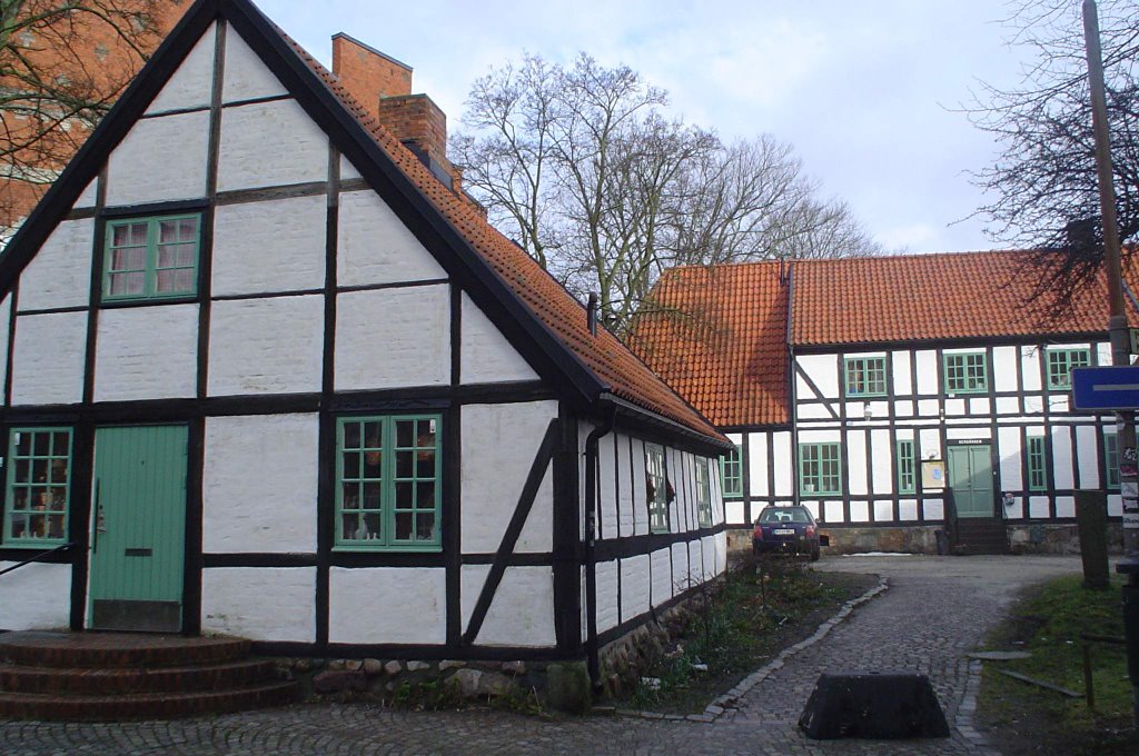 Old houses in Magle Stora kyrgogata, Lund, Лунд