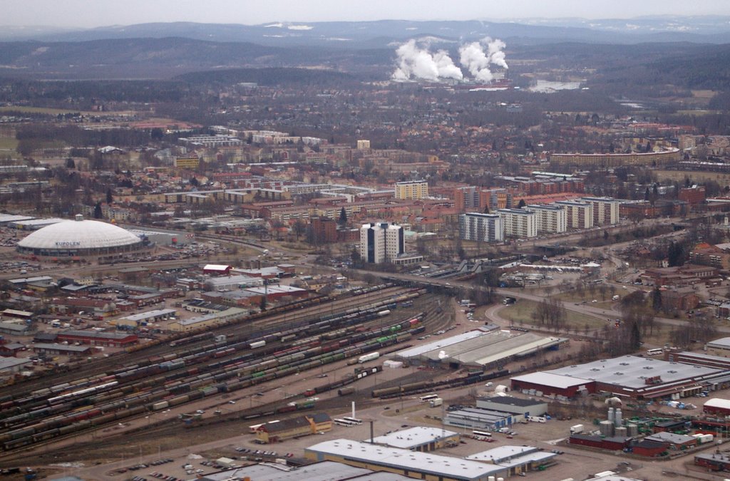 Borlänge centre from the air, Бурлэнге