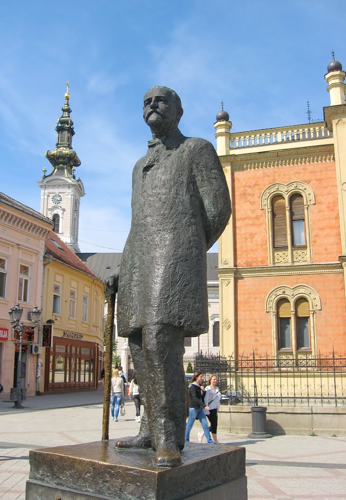 Novi Sad - Jovan Jovanović Zmaj  1833-1904 (vajar Dragan Nikolić 1984), Нови-Сад