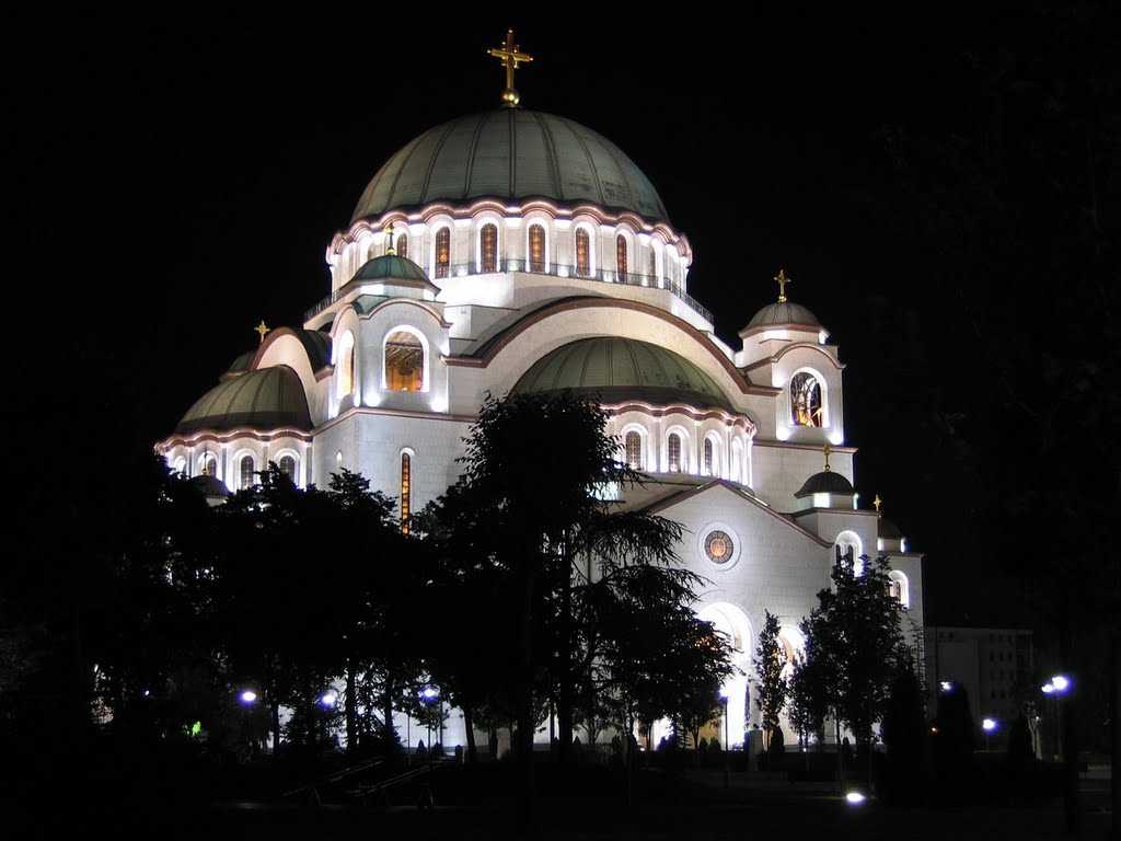 Храм Светог Саве ноћу~~~ Saint Sava Cathedral by night, Белград