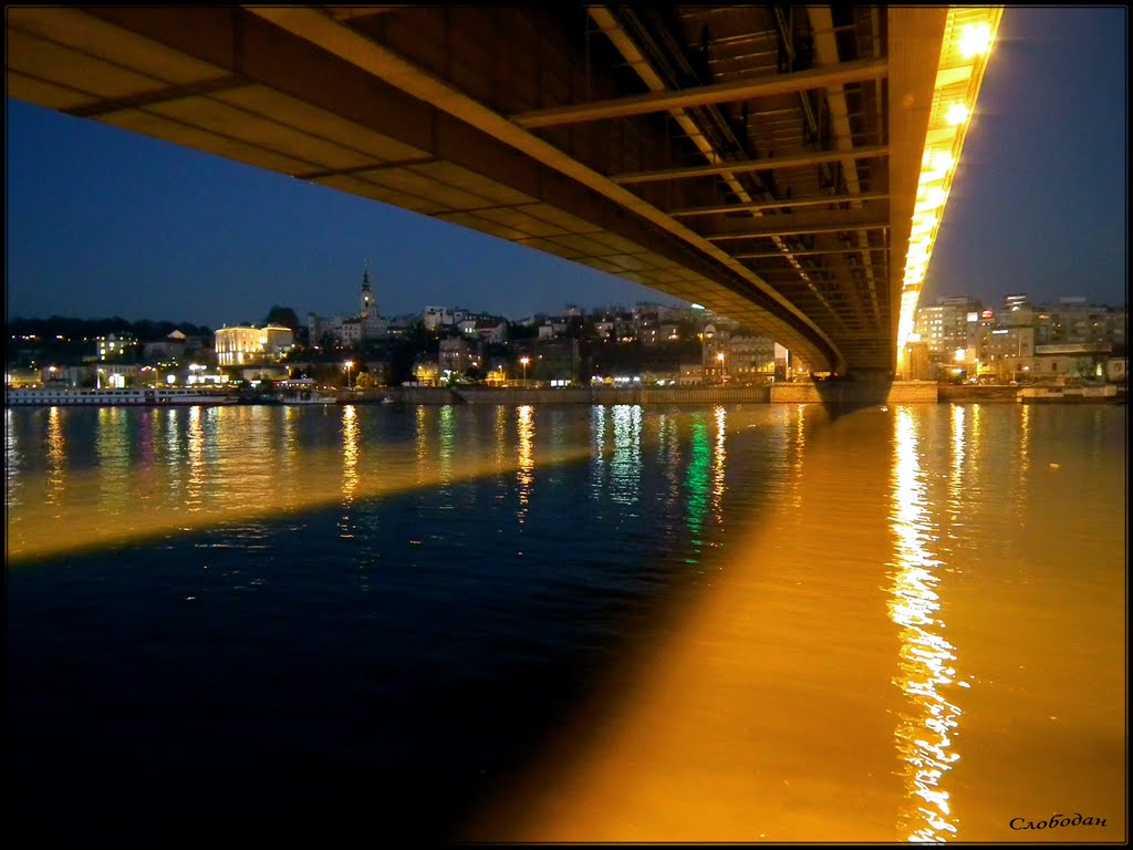 Brankov most u smiraj dana - Brankos bridge in the sunset, Белград