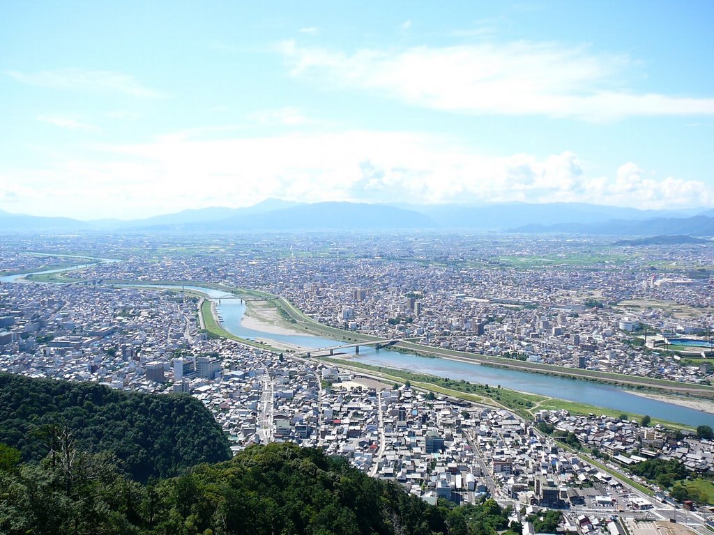 View from Mt. Kinkazan　金華山からの眺め, Гифу