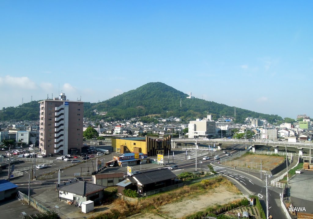 山腹に海上交通センターの建つ青ノ山, Сакаиде