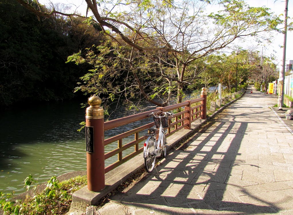京都 龜岡 龜山城址 護城河 moat,Kameoka,Kyoto,Japan, Камеока