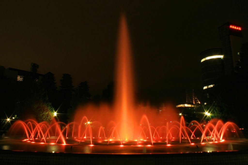 fountain at night, Тояма