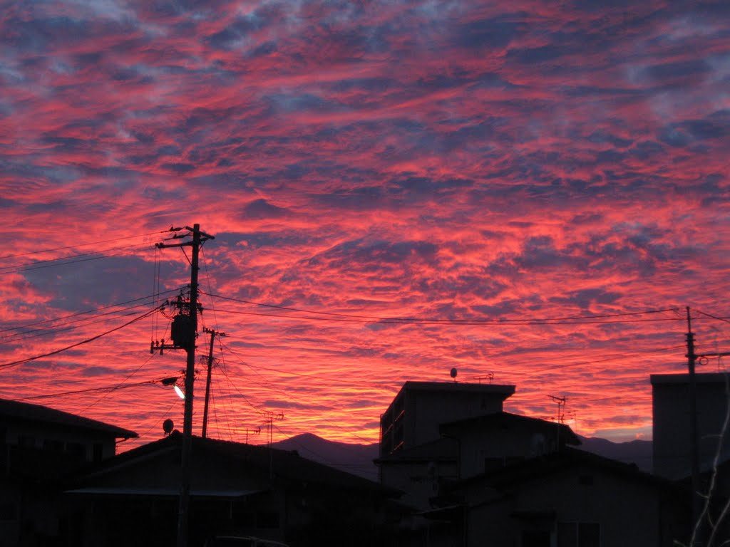 Watari sunset view 渡利の夕焼け, Иваки