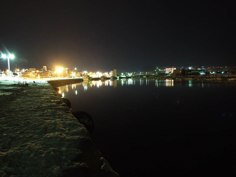 The mouth of an Abashiri River (night), Абашири