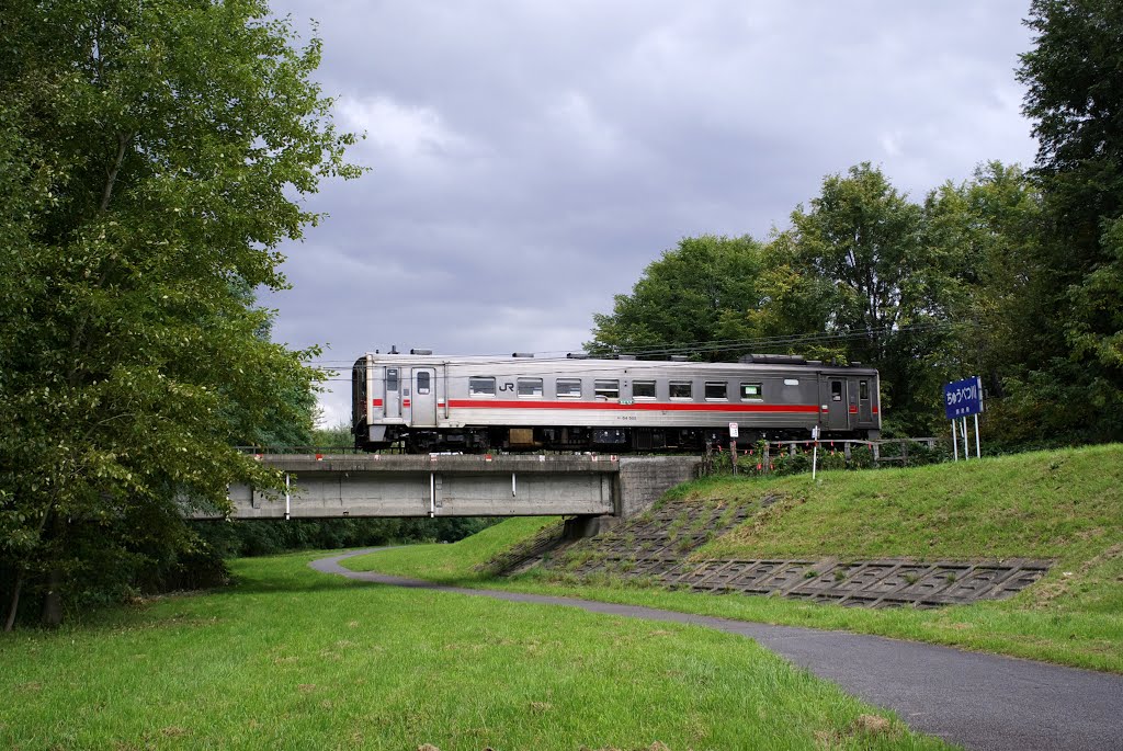 富良野線を行くキハ54型普通列車, Асахигава