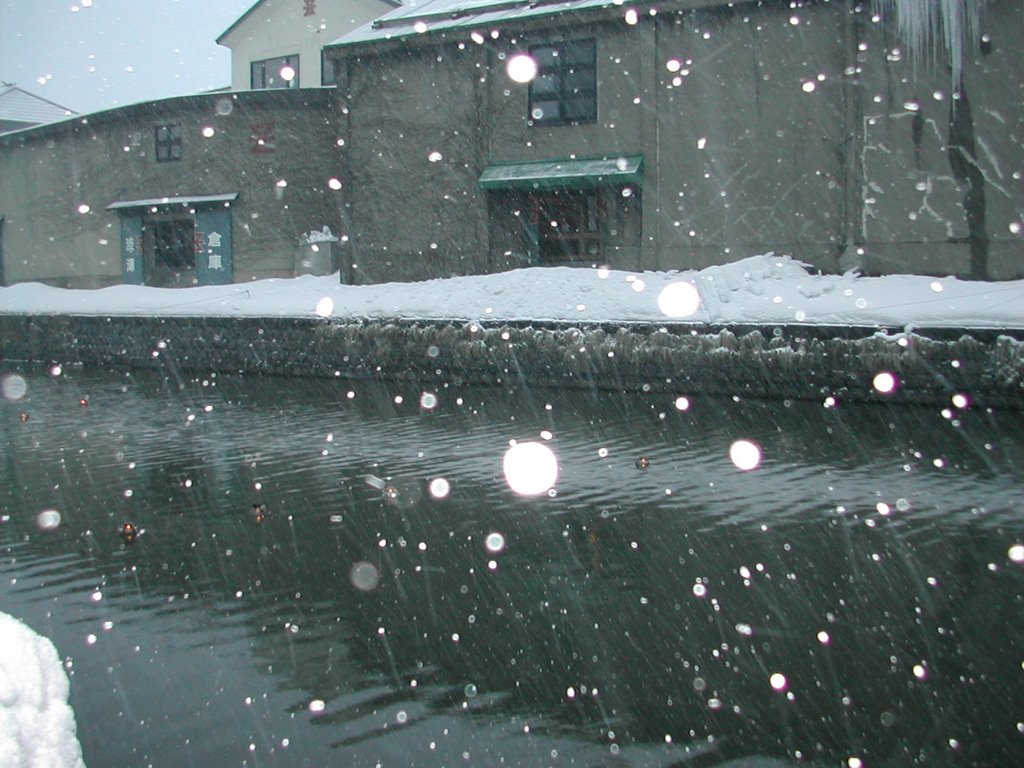 otaru canal area in snow, Отару