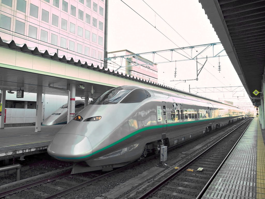 Yamagata Shinkansen(Bullet Train) Yamagata Sta. 山形駅 山形新幹線 E3系, Иамагата