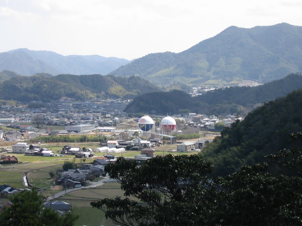 山口市 姫山 神社から眺め　山口合同ガス, Шимоносеки