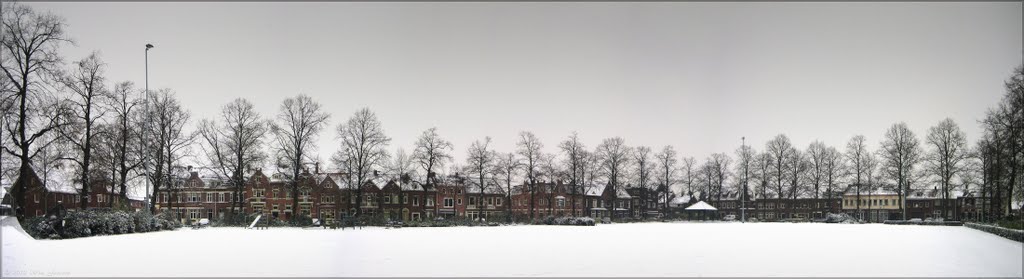 Panorama "Lambertusplein" in winter, Blerick, Venlo, The Netherlands, Венло