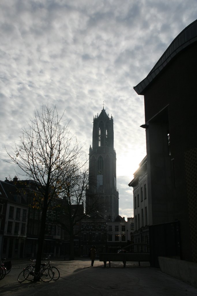 Domtower and cityhall in counterlight, Utrecht., Амерсфоорт