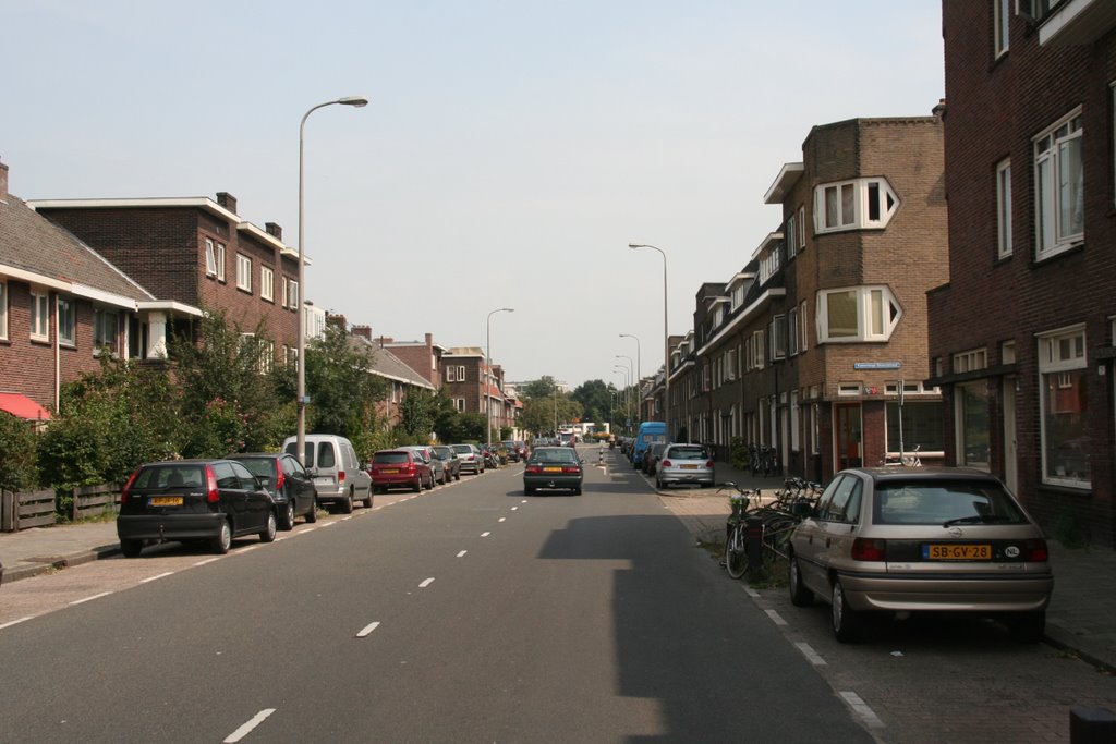 Pieter Nieuwlandstraat t.h.v. Kamerlingh Onnestraat in Tuinwijk-Oost, Амерсфоорт