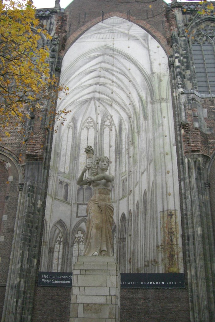 Kerkinterieur van Saenredam aan de buitengevel van de Dom te Utrecht (Trudi), Амерсфоорт