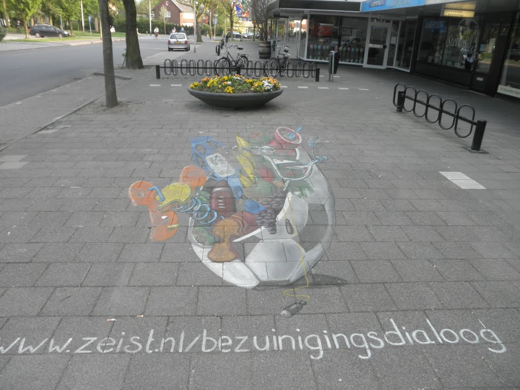 3D straattekening Vrijheidsplein , 3D streetpainting, Зейст