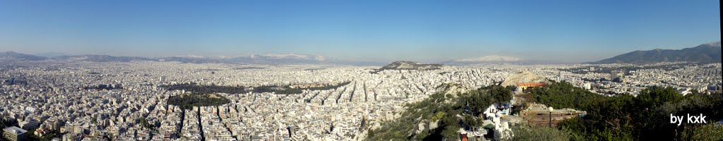 Πανοραμική Αθήνας  από Λυκαβηττό - Panoramic of Athens from Lycabettus hill, Афины