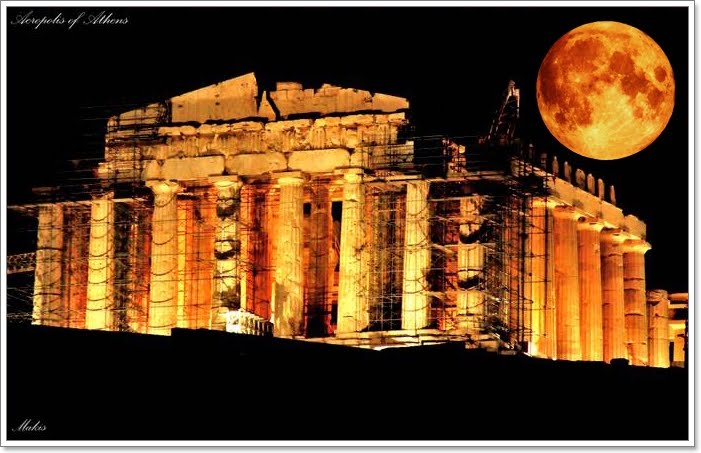 Full Moon and Acropolis..., Афины