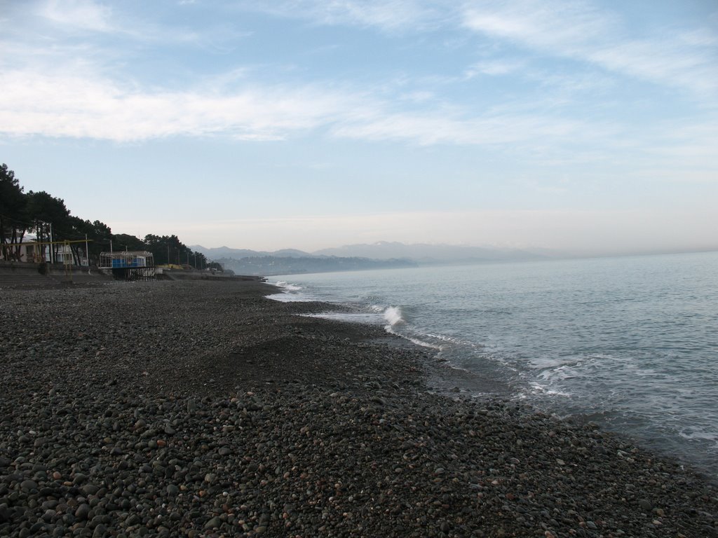 Kobuleti beach in march, Кобулети