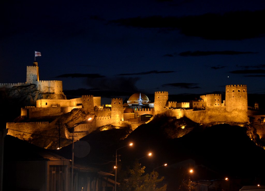 Lights of Rabati fortress at night, Ахалцихе