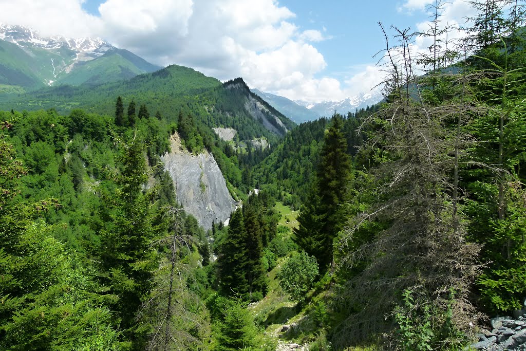 Near Mestia - Canyon River Tsaneri a main Caucasian ridge - Svanetia - Caucasus - GEORGIA-2011, Местиа