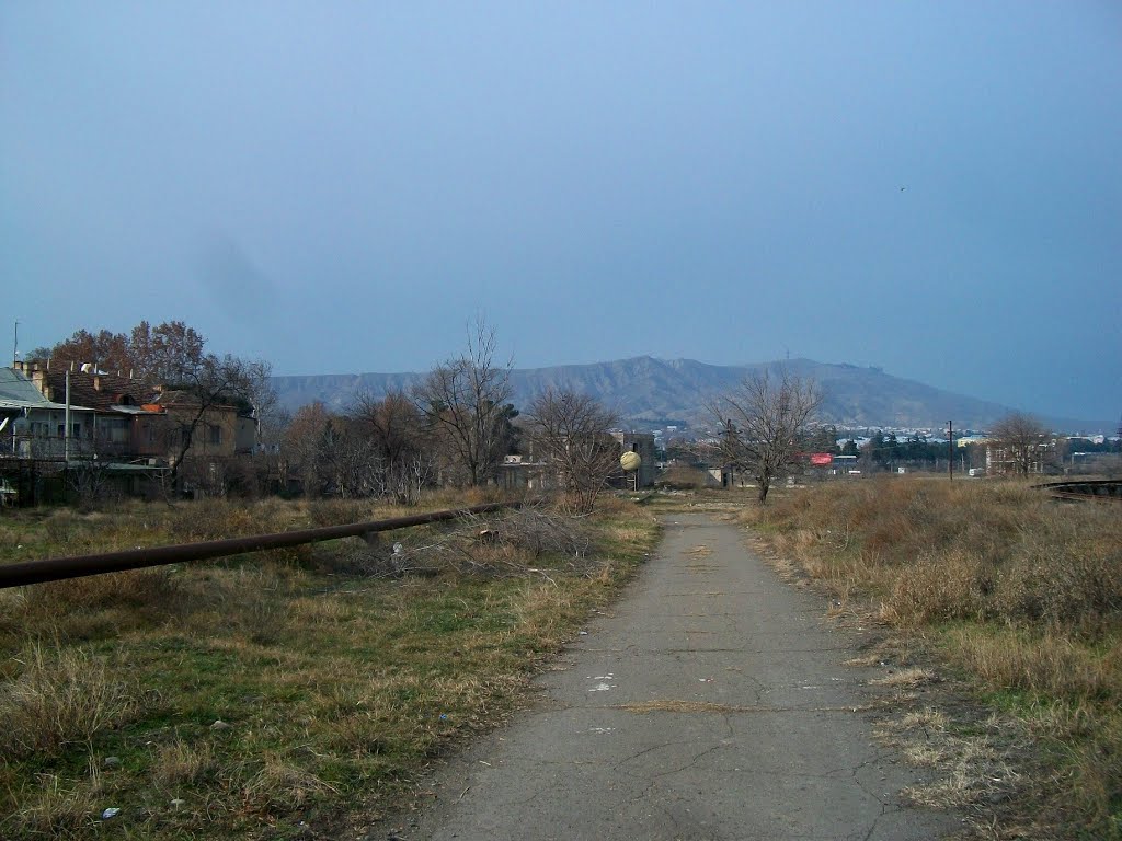 Road along abandoned WWTP in Rustavi, Рустави