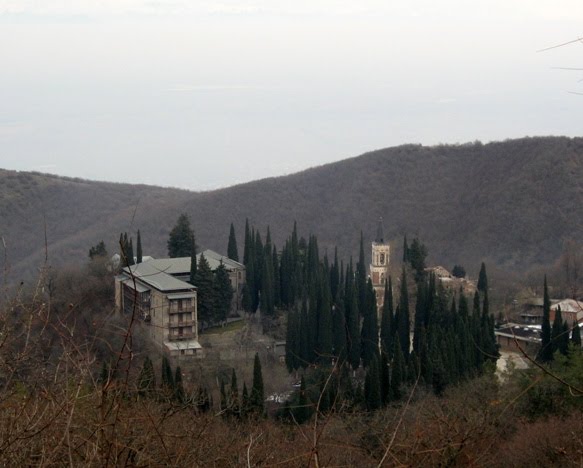 Sighnaghi, view to Bodbe Monastery, Сигнахи