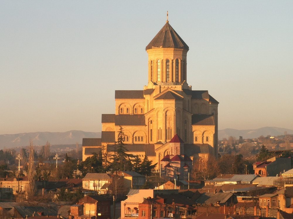 Trinity cathedral sunset, Тбилиси