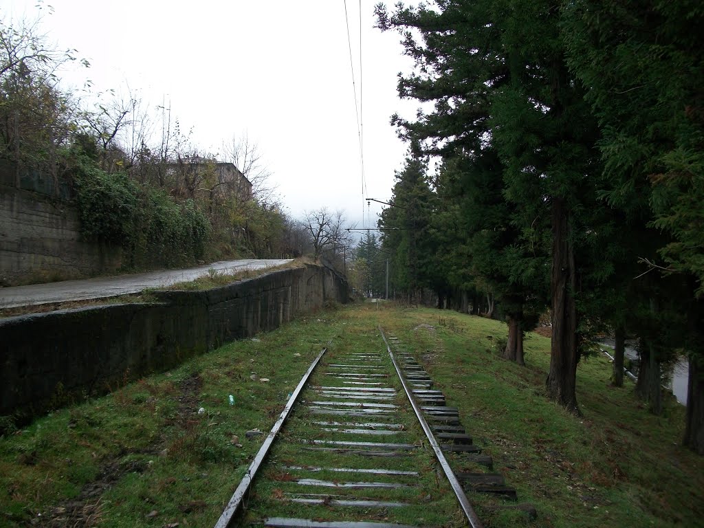 Railway road to the coal mines in Tkibuli, Ткибули