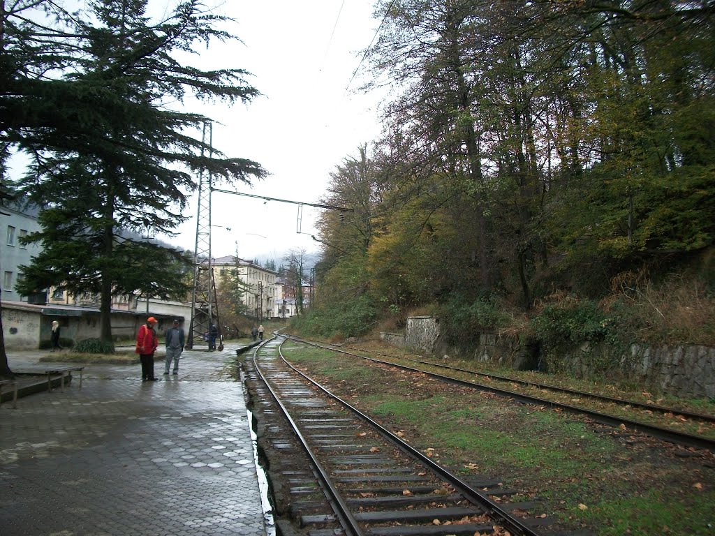 Railway tracks to coal mines and other facilities, Ткибули