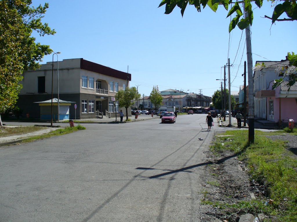 One of the streets in the middle of Khobi, Хоби