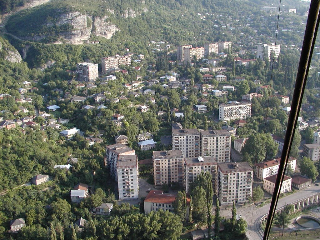 View from cable car, Чиатура