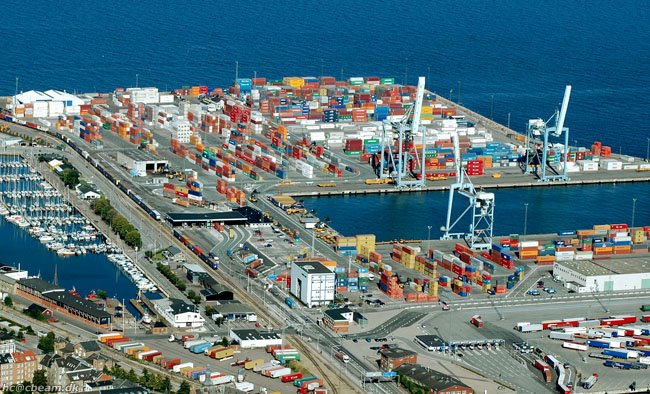 Aarhus, Container Harbour, Aerial, Орхус