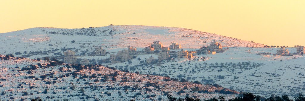 Snowy hills of Samaria, a view from Ariel, Ариэль
