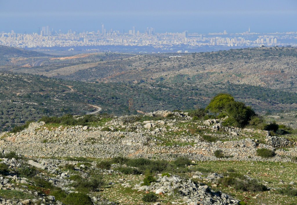 Ramat Gan and Tel Aviv from a top of Ariel, Ариэль
