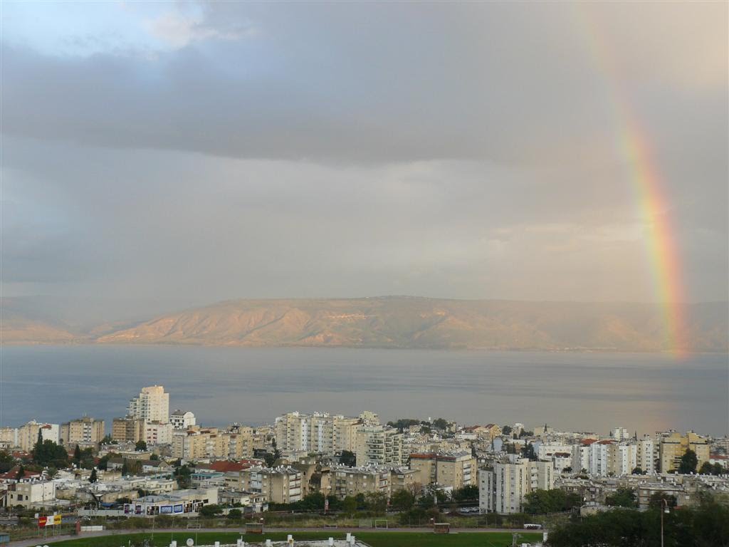 A rainbow over the Sea of Galilee, Тверия