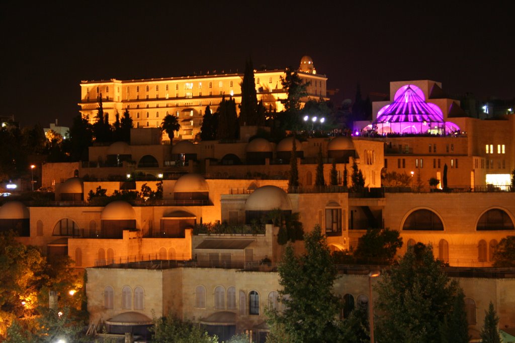 Jerusalem at night - 7 - King David hotel & Mishkenot Shaananim, Иерусалим