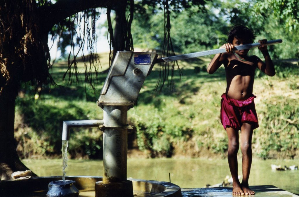 Endlich wieder Wasser! Indien, West-Bengalen, Bolpur, Банкура