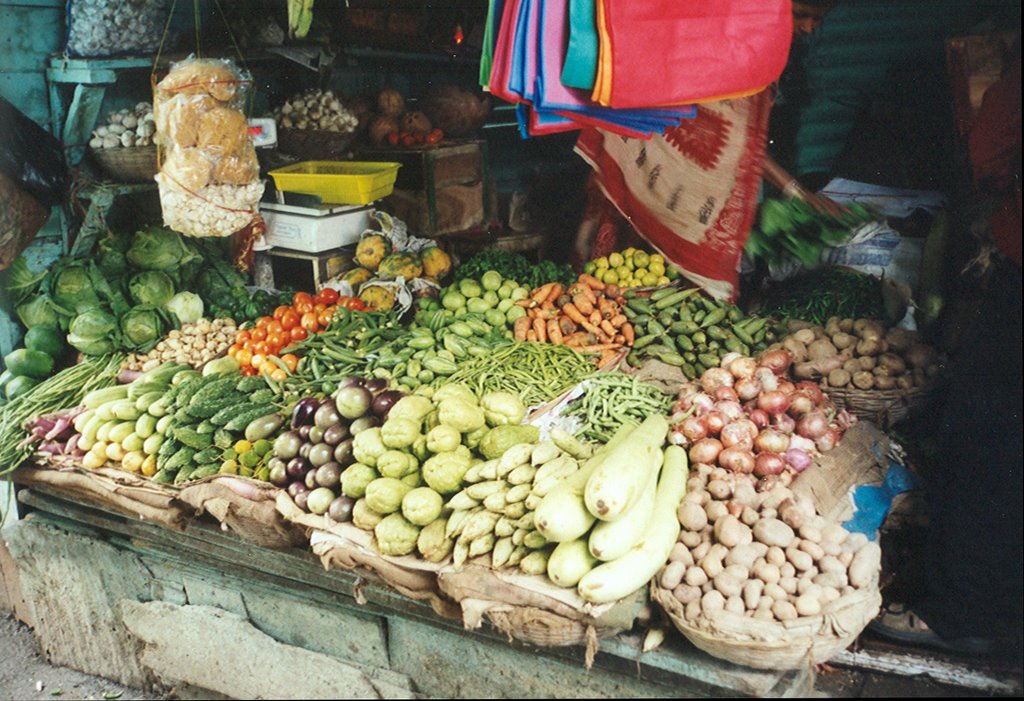 Vegetable stall on the market, Даржилинг