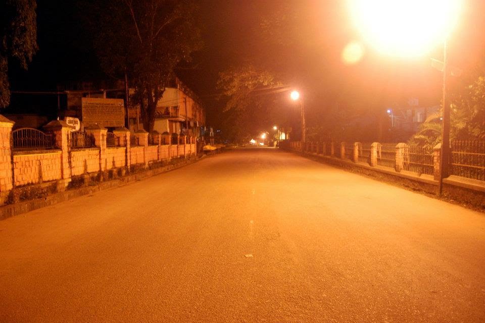 JC Road SAGAR at night, Сагар