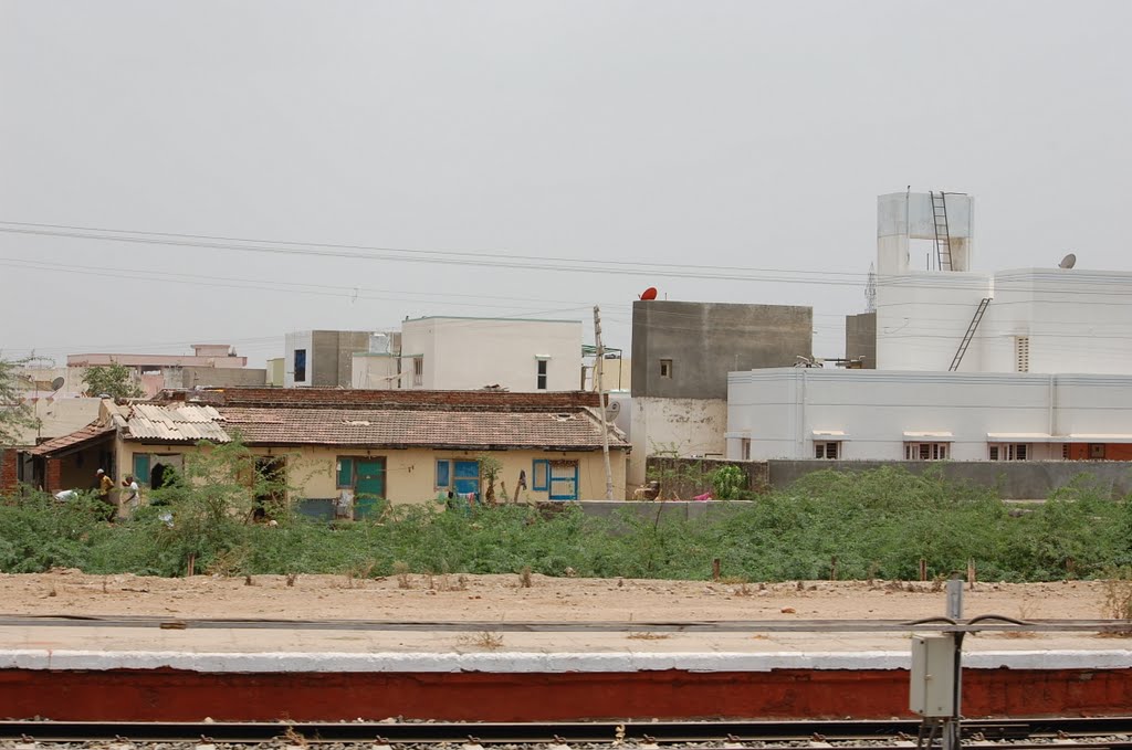 DPAK MALHOTRA, Surendernagar City view from Railway Stn, Ahmedabad-Surendernagar Track, गुजरात भारत Gujarat Bharat ગુજરાત ભારત દેશનું, Сурендранагар