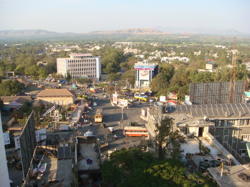 View of Satara City (India) from Maharaja Residency Hotel-2009, Сатара