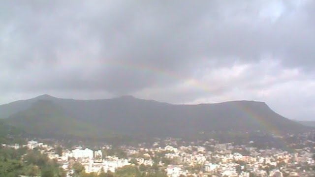 Rainbow and rain over the city...small sized photograph, Сатара