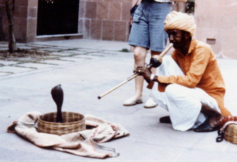 Fachiro con cobra, Agra - India (1985), Агра