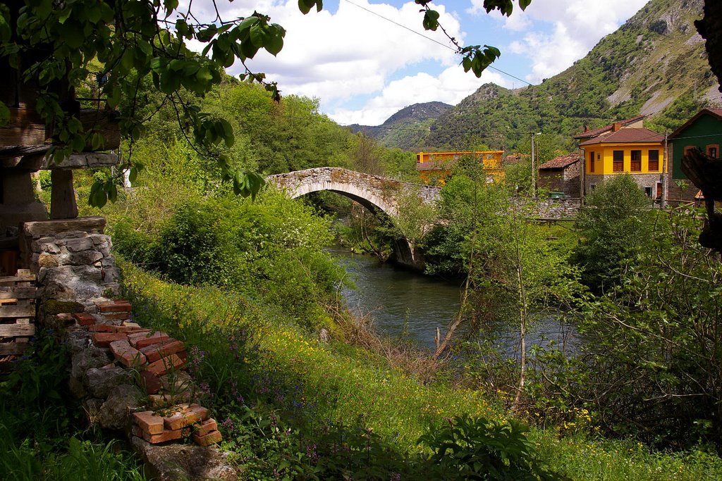 Puente Romano, Rio Trubia, Villanueva, Santo Adriano, Asturias, Гийон
