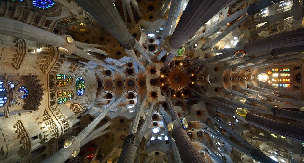 Sagrada Familias roof panorama, Барселона