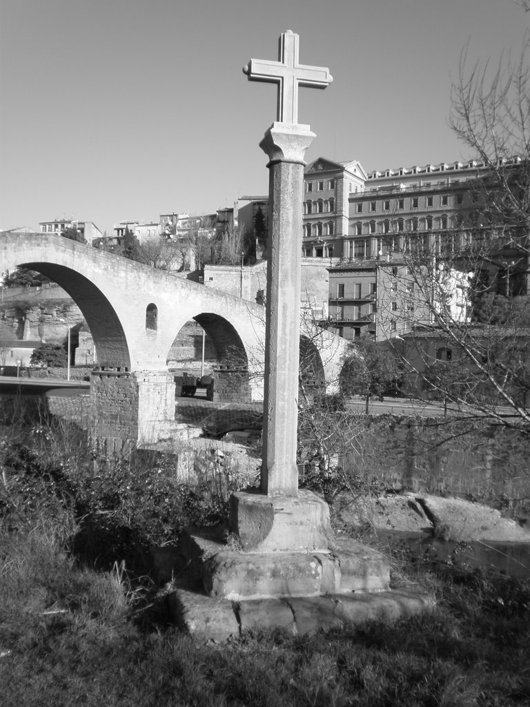 Creu de la Guia i pont vell, Манреса